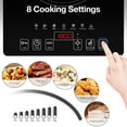 thumbnail image 4 of Electric Cooktop, Portable Electric Cooktop 1800W Single Burner Stove with LED Touch Screen, 8 Power & 8 Temperature Levels, Timer, Microcrystalline Panel,120V Energy Saving Hot Plate for Home Camping, 4 of 9
