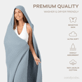 thumbnail image 5 of Comfy Cubs Adult Hooded Towel Large, 58" x 58" - Muslin Cotton Wearable Blanket, Pacific Blue, 5 of 8