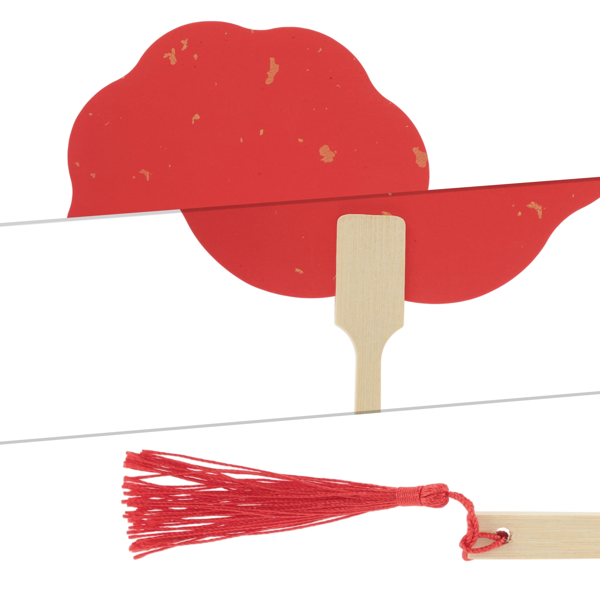 Unique Bargains Folding Fan Red Begonia