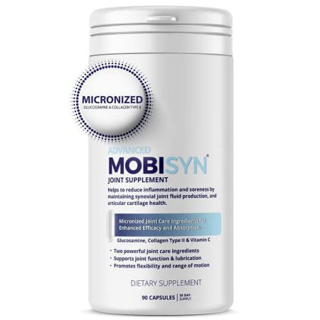 Mobisyn GLUCOSAMINE & COLLAGEN TYPE II  30-Day Supply  Joint Support Supplement  Micronized to Increase Absorption & Support Joint Health  Advanced Formula with Vitamin C  90 Capsules