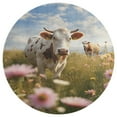 thumbnail image 3 of Farmhouse Highland Cow Funny Cattle And Flower Floral Medallion Round Rug - Small Round Area Rug, Soft Non-Slip Machine Washable Bedroom Mat Indoor Accent Entry Carpet for Office Desk Dorm Hallway, 3 of 7