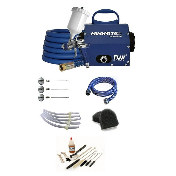 Fuji 2803-T75G Mini-Mite 3 PLATINUM Gravity HVLP Spray System and Accessories