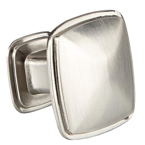 Satin Nickel Square Kitchen Knobs 10 Pack of Drawer Handles