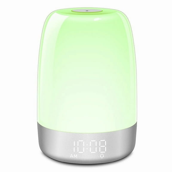 Bebcare Lola Portable Night Light and Clock, Sunrise Mode, Adjustable Brightness, Multi-Color Lighting, Alarm Clock, Travel Size, Plug-in Only, USB Powered, Nursery and Bedroom