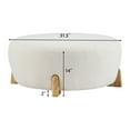 thumbnail image 6 of Christopher Knight Home 31.5" Modish Round Ottoman with White Boucle Top and Natural Wood Splayed Legs, 6 of 7