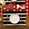 thumbnail image 6 of Sm:)e Watercolor Stripes Love Heart Valentine Placemats for Dining Table, 12 x 18 Inch Set of 4, 6 of 6