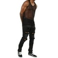 thumbnail image 3 of Mesh Tanks Top Fishnet See-Through Muscle Shirts Sleeveless Nightclub Sheer Top, 3 of 6