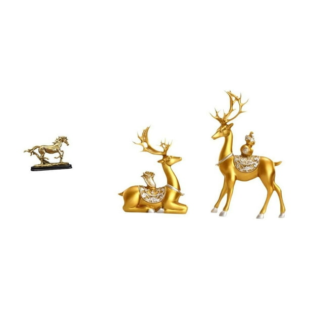 Figura Decorativa De Ciervo Y Caballo, Escultura Coleccionable, Estatua, Obra De Arte Para Escritorio, Estante, Sala De Estar, Decoración Del Hogar, Librería, Regalo De Cumpleaños, Alce, Reno