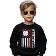 thumbnail image 6 of Patriotic Baseball Sweatshirt for Women, Men & Kids - Game Day USA Flag Sports Pullover Black Sweatshirt Youth Large, 6 of 7