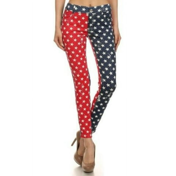 Yelete Star Spangled-American Flag Original 5 Pocket Jegging - Women's size Small/Medium