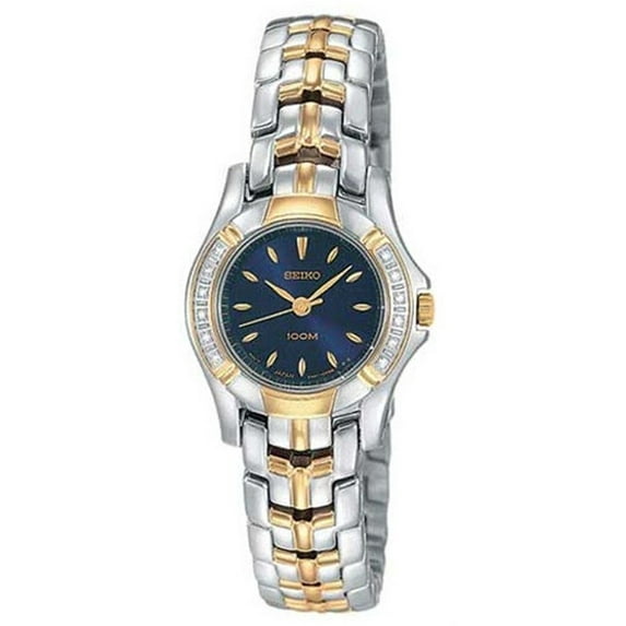 Seiko Women's SXGN50 Diamond Two Tone Blue Dial Quartz Watch