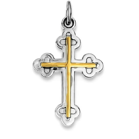Sterling 925 Charm Pendant - ICE CARATS 925 Sterling Silver 18kt Gold Plated Cross Religious Pendant Charm Necklace Budded Fine Jewelry Ideal Gifts For Women Gift Set From Heart
