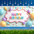 thumbnail image 6 of Colorful Design Happy Birthday Banner Decorative Pattern Ice Cream Balloons Party Prop for Kids Celebration Indoor Decoration Event Backdrop, 6 of 7