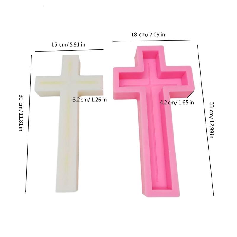 HONCLL Cross Shaped Candle Molds for Candle Soap Halloween Decorations Christmas Gift, Cross Shaped Resins Molds for Art Craft