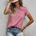 thumbnail image 4 of Ichuanyi Womens Shirts , Women's Short Sleeve Print Round Neck T-Shirt Loose Casual Summer Tee Tops, 4 of 9
