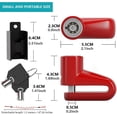 thumbnail image 3 of Antirrobo para Scooter Eléctrico (Rojo), Candado Accesorio, Bloqueo de Disco + Cable Antirrobo de Seguridad con Resorte de 1,2 m + 2 Llaves y Bolsa de Bloqueo, para Xiaomi M365/Motocicleta/Bicicleta/Scooter Eléctrico Xiaomi JM, 3 of 5