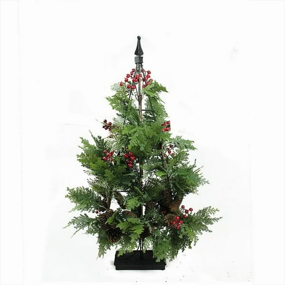 Allstate Floral 3' Unlit Artificial Christmas Tree Entryway Mixed Cedar with Pine Cones and Berries