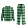 thumbnail image 4 of HAJWOH Men's Long Sleeve Plaid Pajama Set with Elastic Drawstring Waist Pants for Home Loungewear, 4 of 5