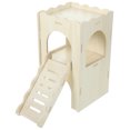 thumbnail image 2 of Guinea Pig Hideout House Hamster Ladder Hideaway Mall Animal Wooden Hut With Ramp, 2 of 4