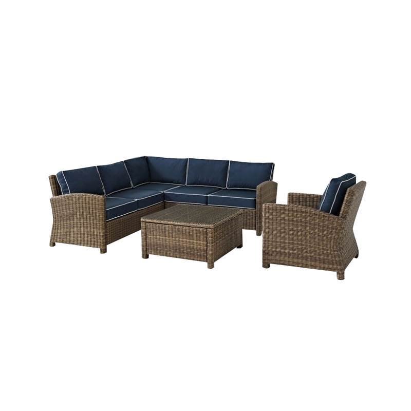 Home Square 5 Piece Resin Wicker Patio Sofa Set in Navy Walmart Canada