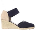 thumbnail image 3 of Womens Lauren Ralph Lauren Charla Closed-Toe Espadrille Wedge Sandals, Navy, 3 of 6