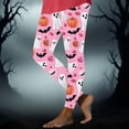 thumbnail image 2 of Women's Halloween Printed Leggings High Waisted Stretchy Yoga Pants Soft Athletic Workout Gym Tights Pink, 2 of 6