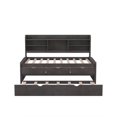 thumbnail image 5 of Twin Size Wooden Captain Bed with Built-in Bookshelves, Versatility Daybed Sofa Bed with 3 Storage Drawers and Trundle for Living Room Bedroom, Sturdy Slats Support, Maximized Space, Antique Natural, 5 of 8