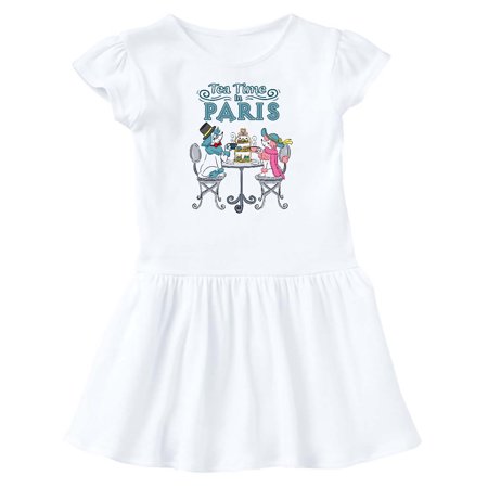 

Inktastic Tea Time In Paris-Colorful French Poodles Gift Baby Girl Dress
