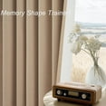 thumbnail image 4 of 102 Inch Long Blackout Curtains for 2 Panels,Energy Efficinet Room Darkening Linen Blend Textured Curtains with Hooks,Track System Black Out Curtains for Living Room Bedroom,2 Panels, Tan Taupe, 4 of 16