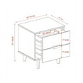 thumbnail image 4 of 2-Drawer Groove Handle Solid Wood Nightstand - 2PK - Natural Pine, 4 of 6