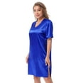 thumbnail image 6 of YONGHS Womens Night Shirts Nightgowns Short Sleeve Sleeping Shirts Sleepwear Royal_Blue L, 6 of 7