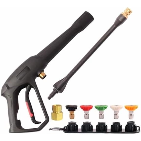 Pressure Washer Spray Gun - for Ryobi Pressure Washer Gun M22-14MM and M22-15MM Hose Connectors - with 1 Tips Holder and 5 Spray Nozzle Tips$$