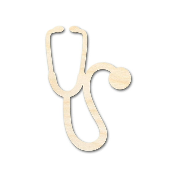 Unfinished Wood Stethoscope Shape | Craft Cutout | up to 46" DIY 36" / 1/4"