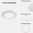 thumbnail image 3 of Four Bros 6 inch Recessed Ceiling Shower Trim with Frosted Albalite Lens Light Cover (White), 4 Pack, 3 of 6