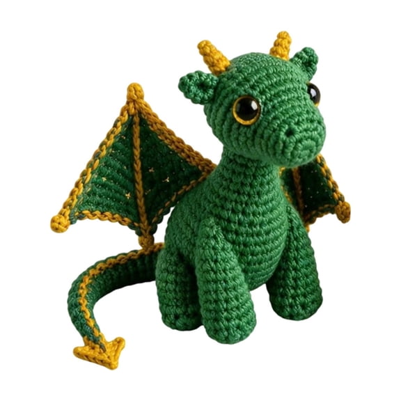 Crochet Dragon Doll, 4.72 Inch Handmade Knitted Plush Companion, Encouraging Desk Keepsake for Fantasy Lovers and Friends (7 Colors Available)