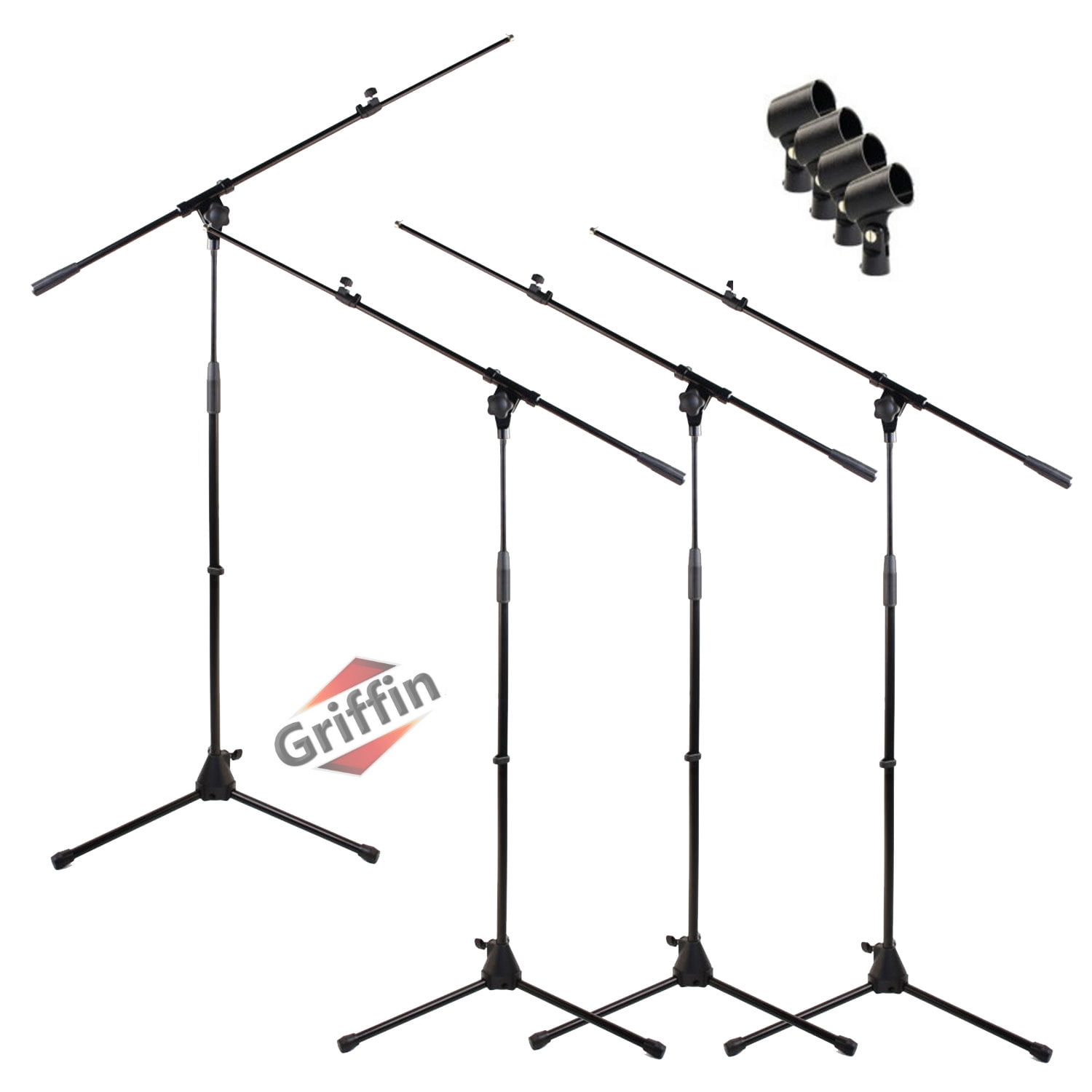 Microphone Boom Stand with Mic Clip Adapter (Pack of 6) by GRIFFIN  Adjustable Holder Mount For Studio Recording Accessories, Singing Vocal  Karaoke,