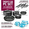 thumbnail image 2 of Granitestone 26 Pc Pots and Pan Set Non Stick with Sharp Nutribade Knife Set + Storage Containers, Non Stick Cookware Set, Non Stick Pots and Pan Set, Pot Set, Oven and Dishwasher Safe, 2 of 10