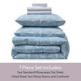 thumbnail image 4 of Virtu Queen Comforter Set, Biomorphic Design Queen Size Comforter Set, 7-Pc All Season Bedding Comforter Set, Blue, 4 of 8