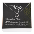 thumbnail image 2 of To My Wife Always be By Your Side Delicate Heart Necklace, 2 of 7