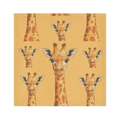 

Napkin Satin Napkin 20*20Inchx4 Kitchen Towel Dinner Plate Towel Decorative Towel Napkin Tea Towel Suitable For Kitchen Table Orange Cartoon Giraffe