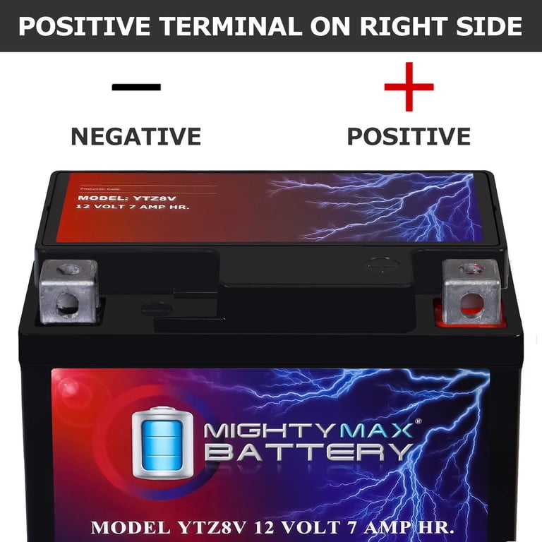 Mighty Max Battery, YTZ8V 12V 7AH 85 CCA SLA AGM Motorcycle