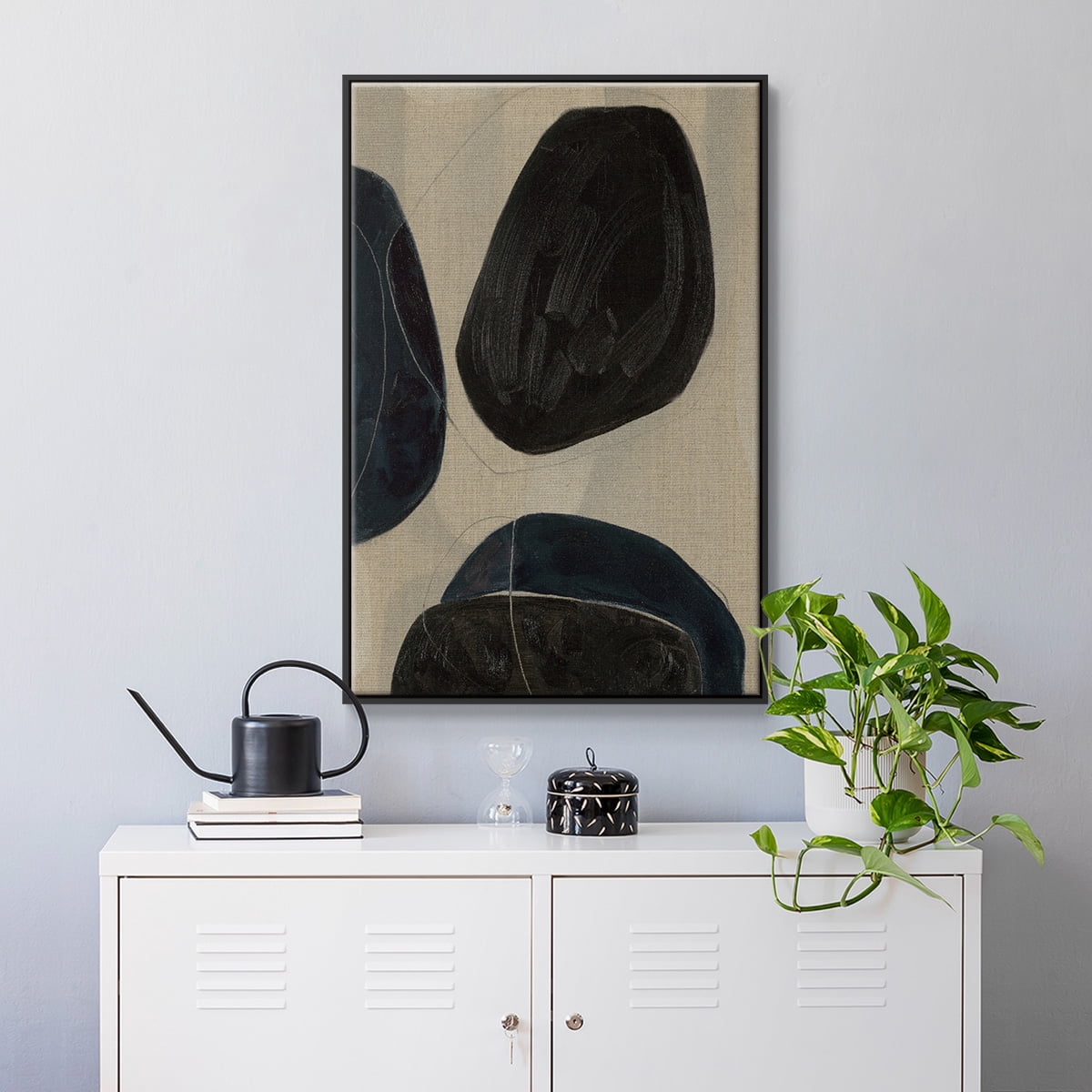 Gravity II Framed Premium Gallery Wrapped Canvas - Ready to Hang - 27 x 41 - Black Floating Frame