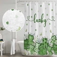 thumbnail image 5 of St Patricks Day Shower Curtain, Waterproof Shower Curtains for Bathroom, Green Love Heart Spring Butterfly Shamrock Washable Fabric Bathtub Curtain Set Bath Decor with 12 Hooks Standard 72"x72", 5 of 8