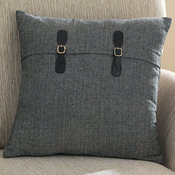 HomeMagic Decorative Pillow Cover, 18" x 18", Herringbone