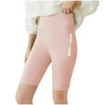 thumbnail image 2 of HAOTAGS Teen Girls Biker Shorts Sport Yoga Shorts, Casual Letter Print Cropped Leggings Pink 14 Years, 2 of 4