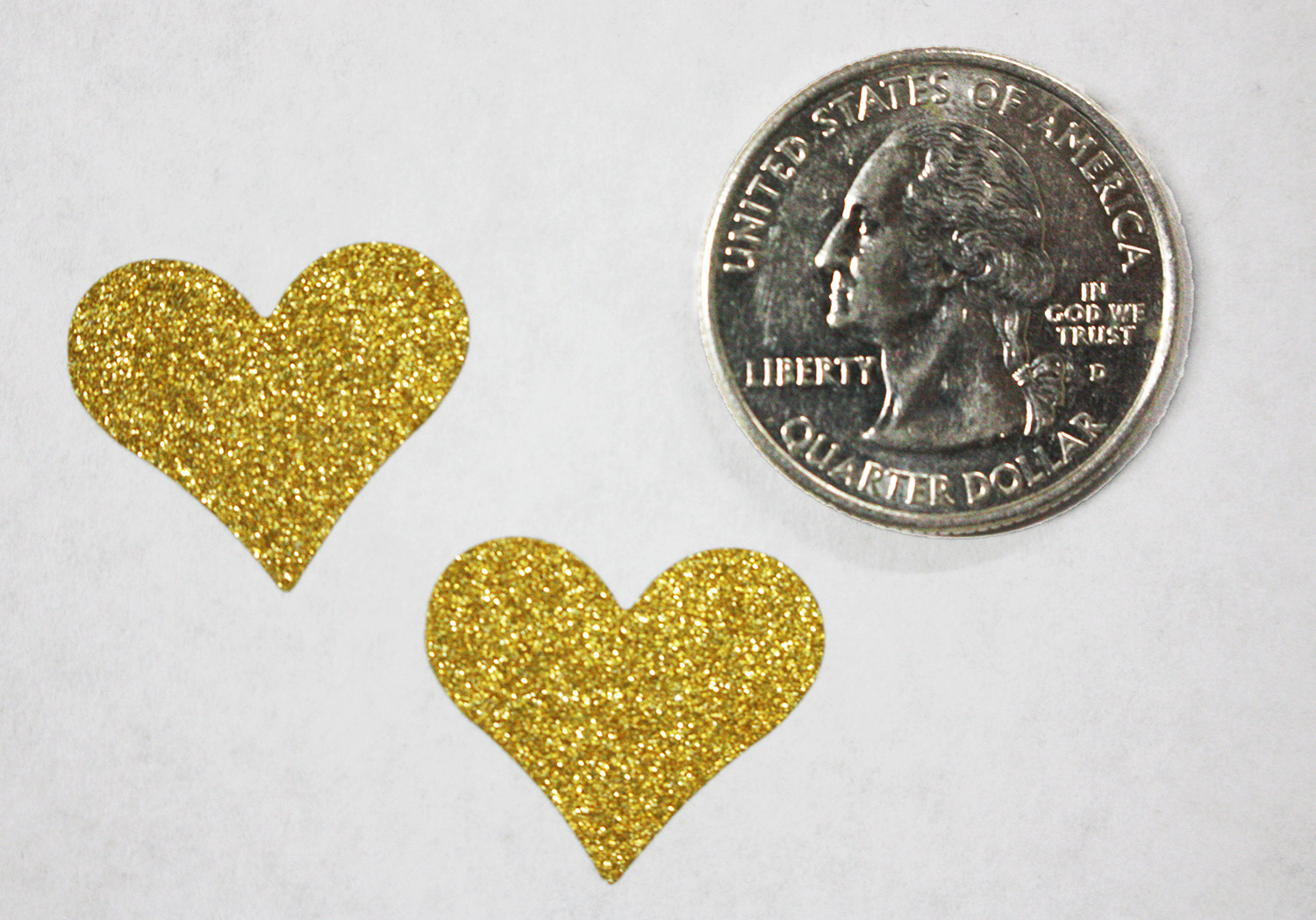 Royal Green Glitter Stickers Hearts in Gold Self Adhesive Labels