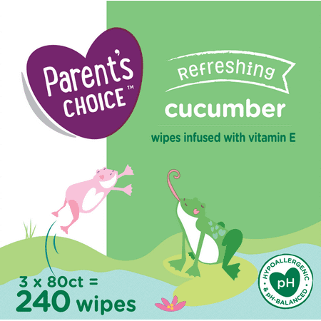 Parents Choice Cucumber Scent Baby Wipes, 240 Count (Select for More Options)