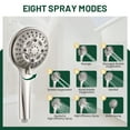 thumbnail image 5 of Cobbe Adjustable 12" Rectangular High Pressure Dual Shower Head with 8-Spray Handheld Shower, Brushed Nickel, 5 of 12