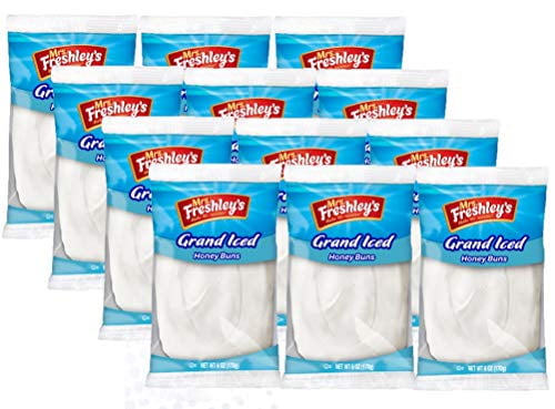 Mrs. Freshley's Grand White Iced Honey Buns, Individually Packaged, 6 oz