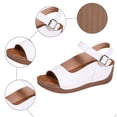 thumbnail image 6 of Rokment Womens Orthopedic Platform Wedges Walking Sandals 2026 Summer Fashion Casual Comfortable Leather Ankle Strap Chunky High Heel Non Slip Work Beach Dress Sandals White Size 9.5, 6 of 8